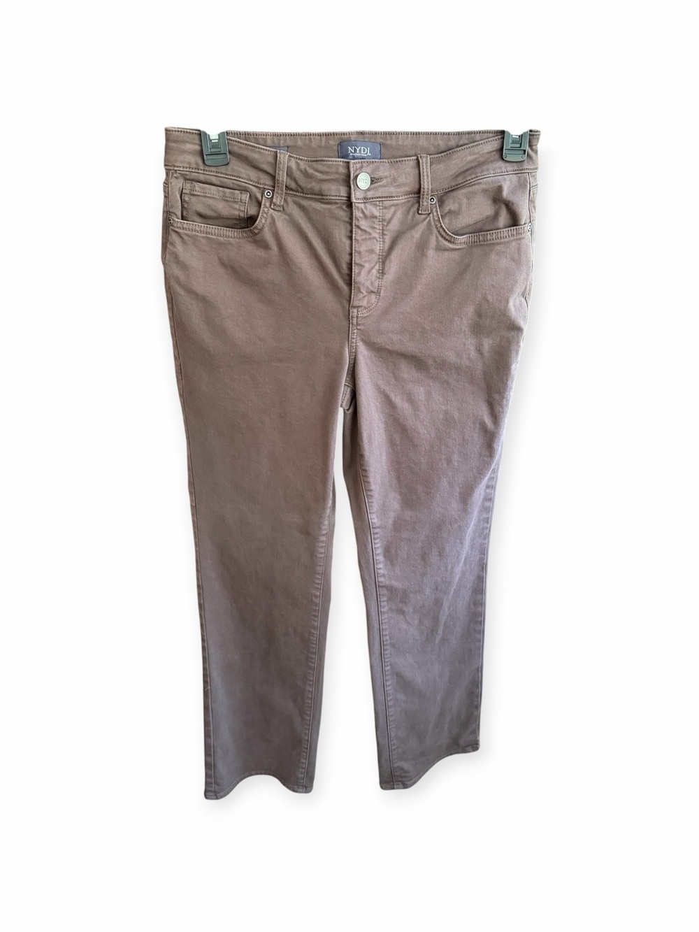 NYDG Marilyn Straight LiftXTuck Tech Women's Brown Pants Jeans Size 10P